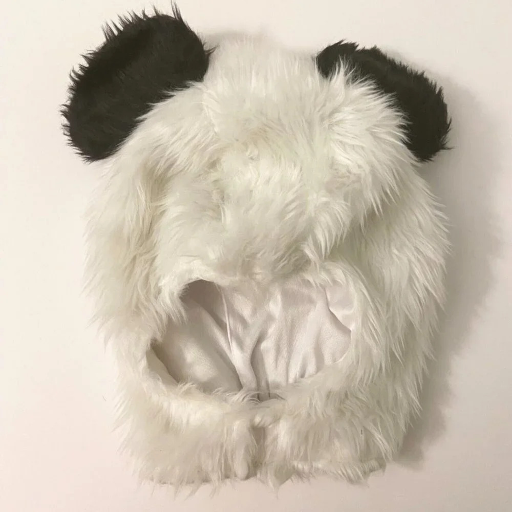 Panda Hood Adults Costume Halloween Mask Headwear Hook and Loop Closure Cosplay